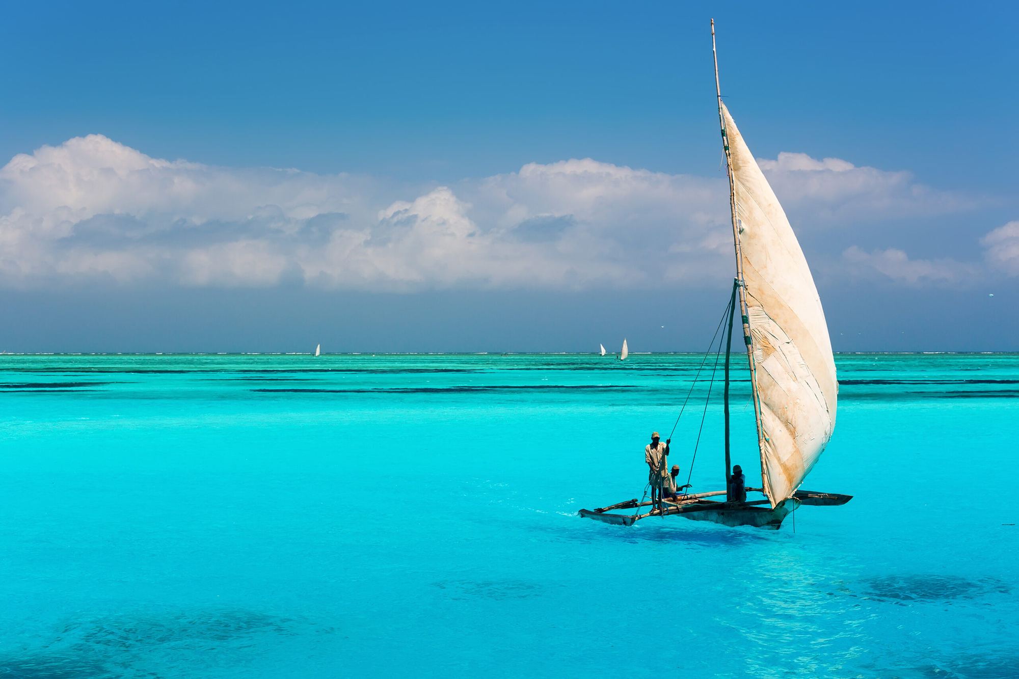 The turquoise coastline of Zanzibar